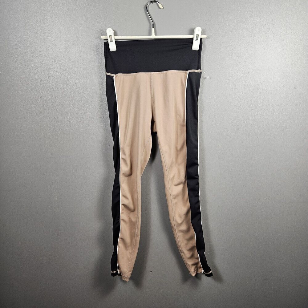 All Fenix High Rise 7/8 Colorblock Leggings‎ Black Tan Performance Womens M